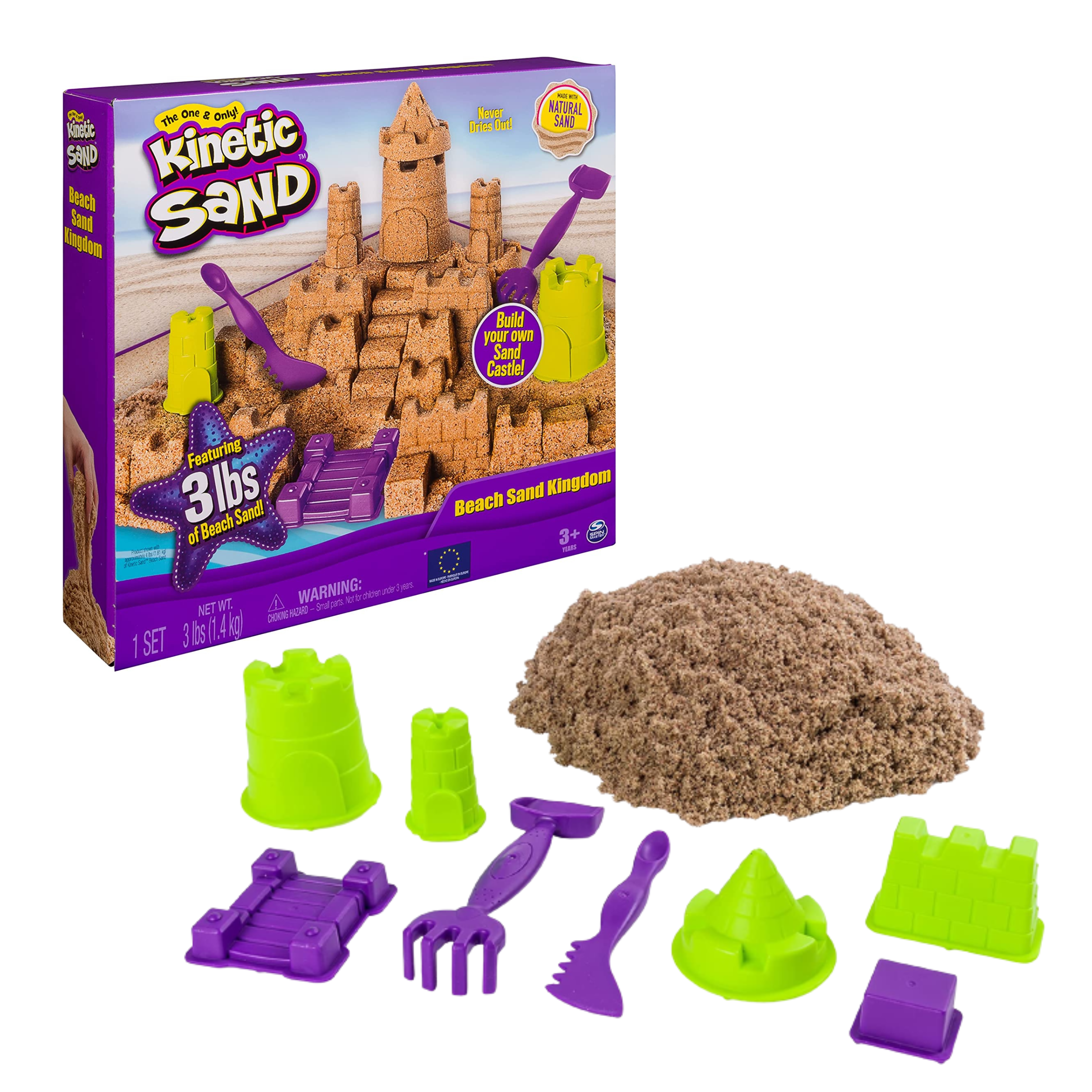 Kinetic Sand, 3lbs Beach Sand for Ages 3 and Up 