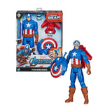 Marvel Captain America Titan Hero Series Blast Gear, 12-Inch Toy, with Launcher, 2 Accessories and Projectile