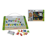 SIMBA - Eichhorn 100002577 board 42 x 30 cm with 26 magnetic wooden letters 5 chalks and 1 foil pen, colourful