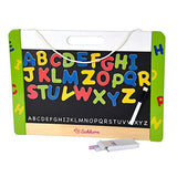 SIMBA - Eichhorn 100002577 board 42 x 30 cm with 26 magnetic wooden letters 5 chalks and 1 foil pen, colourful