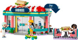 LEGO 41728 Friends Heartlake Downtown Diner Restaurant Playset, Toy for Kids Aged 6 Plus, Birthday Gift Idea with Liann, Aliya and Charli Mini-Dolls, 2023 Series Characters