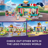 LEGO 41728 Friends Heartlake Downtown Diner Restaurant Playset, Toy for Kids Aged 6 Plus, Birthday Gift Idea with Liann, Aliya and Charli Mini-Dolls, 2023 Series Characters