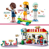 LEGO 41728 Friends Heartlake Downtown Diner Restaurant Playset, Toy for Kids Aged 6 Plus, Birthday Gift Idea with Liann, Aliya and Charli Mini-Dolls, 2023 Series Characters