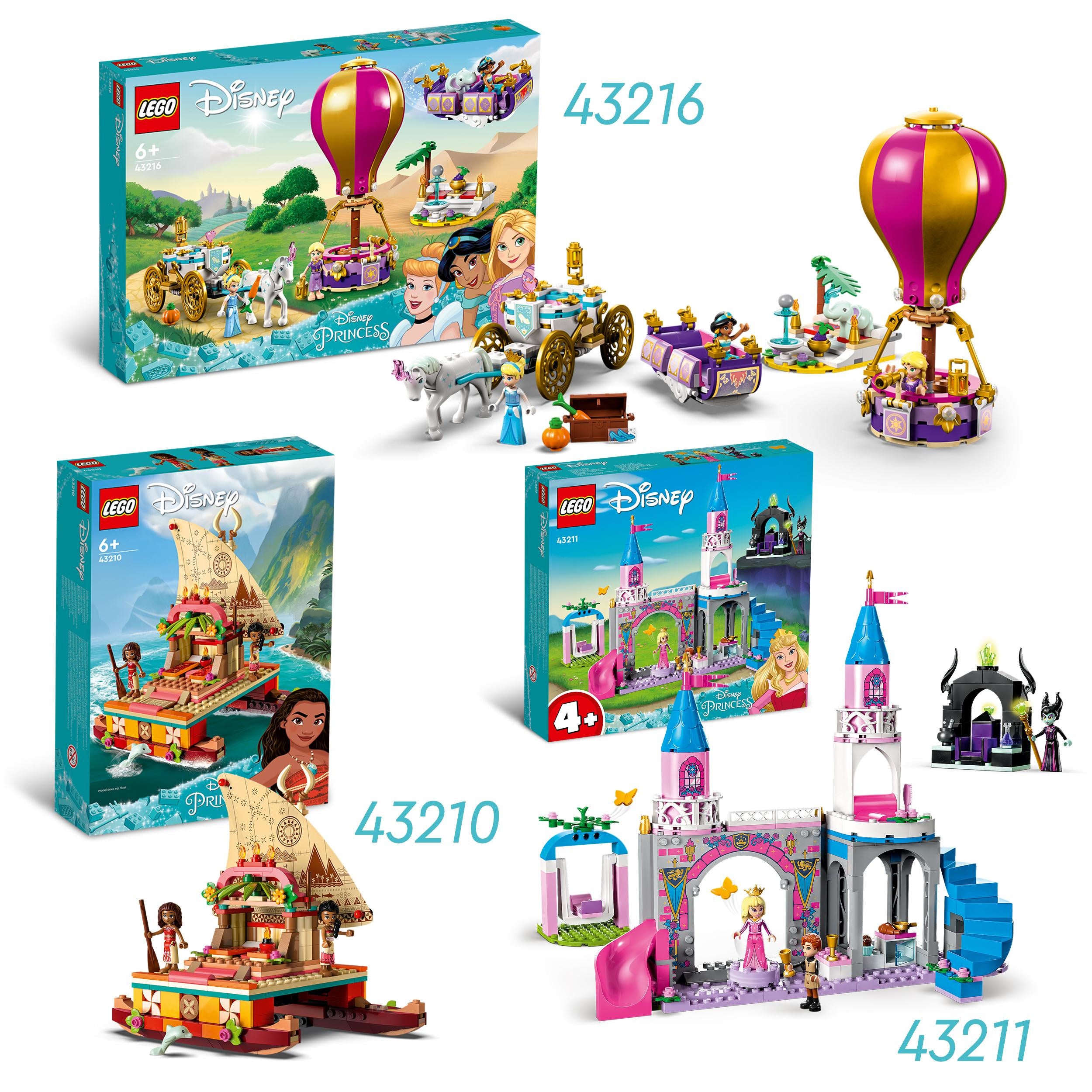  LEGO Disney Princess Enchanted Journey Building Set - 3in1  Playset with Cinderella, Jasmine, Rapunzel Mini Dolls, Toy Horse &  Carriage, Hot Air Balloon, Gift for Girls, Boys, and Kids Ages 6+