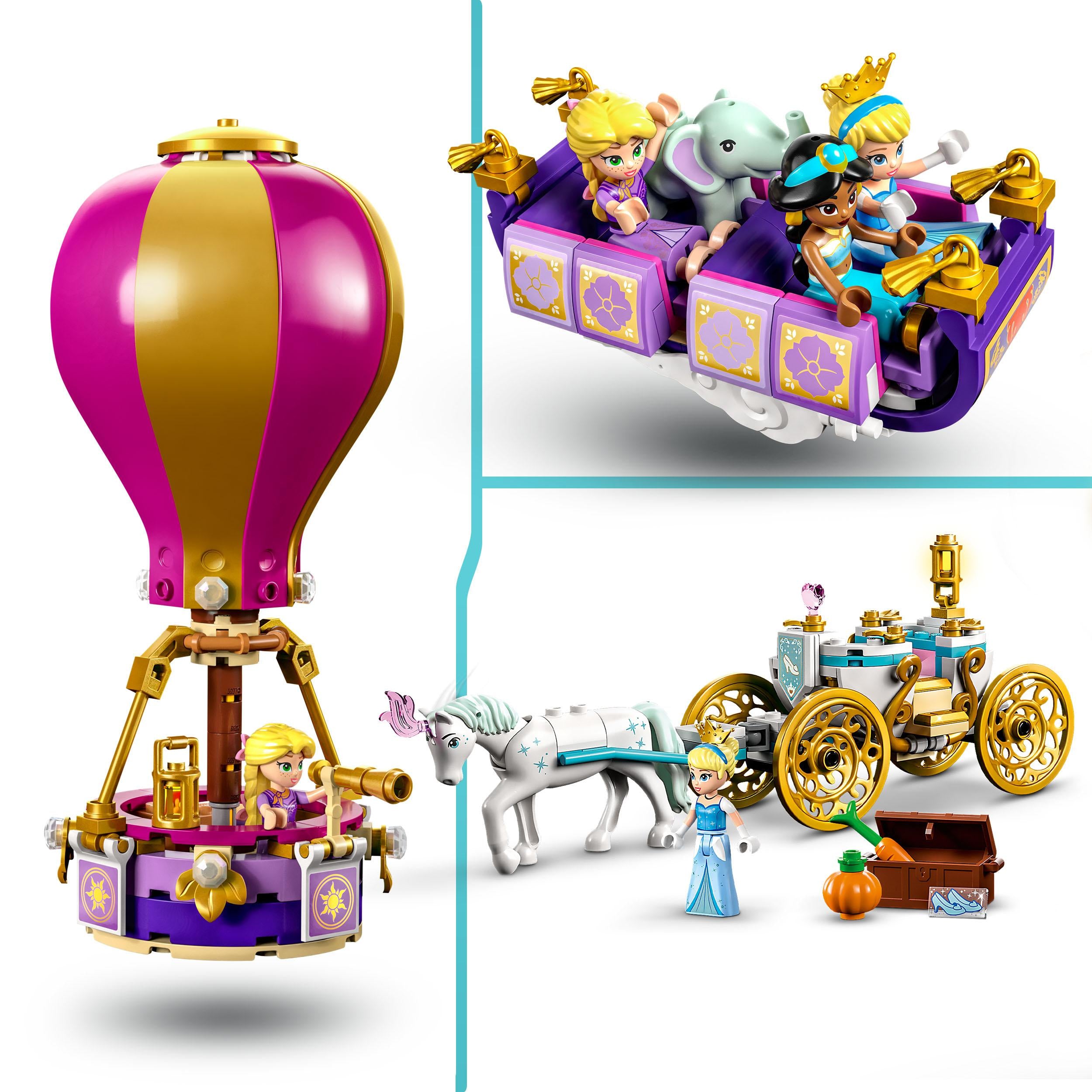  LEGO Disney Princess Enchanted Journey Building Set - 3in1  Playset with Cinderella, Jasmine, Rapunzel Mini Dolls, Toy Horse &  Carriage, Hot Air Balloon, Gift for Girls, Boys, and Kids Ages 6+