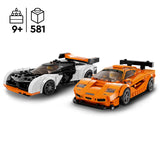 LEGO 76918 Speed Champions McLaren Solus GT & McLaren F1 LM, 2 Iconic Race Car Toys, Hypercar Model Building Kit, Collectible 2023 Set