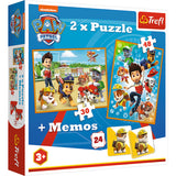 Trefl - 2 Puzzle in 1 + Memos - PAW Patrol at the rescue