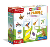 Clementoni 16362 sapientine words-montessori 3 years, educational game to learn to read, language development with nomenclature method-made in italy, multi-colored