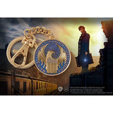The Noble Collection Fantastic Beasts MACUSA Emblem Keychain - 1.5in (3.5cm) Finely Detailed Gold Enamelled Keychain - Officially Licensed Film Set Movie Props Gifts