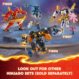 LEGO NINJAGO Cole’s Elemental Earth Mech, Action Figure Toy, Dragons Rising Building Set with Ninja Character Cole Minifigure, Gift for 7 Plus Year Old Boys, Girls & Kids 71806