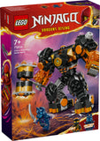 LEGO NINJAGO Cole’s Elemental Earth Mech, Action Figure Toy, Dragons Rising Building Set with Ninja Character Cole Minifigure, Gift for 7 Plus Year Old Boys, Girls & Kids 71806